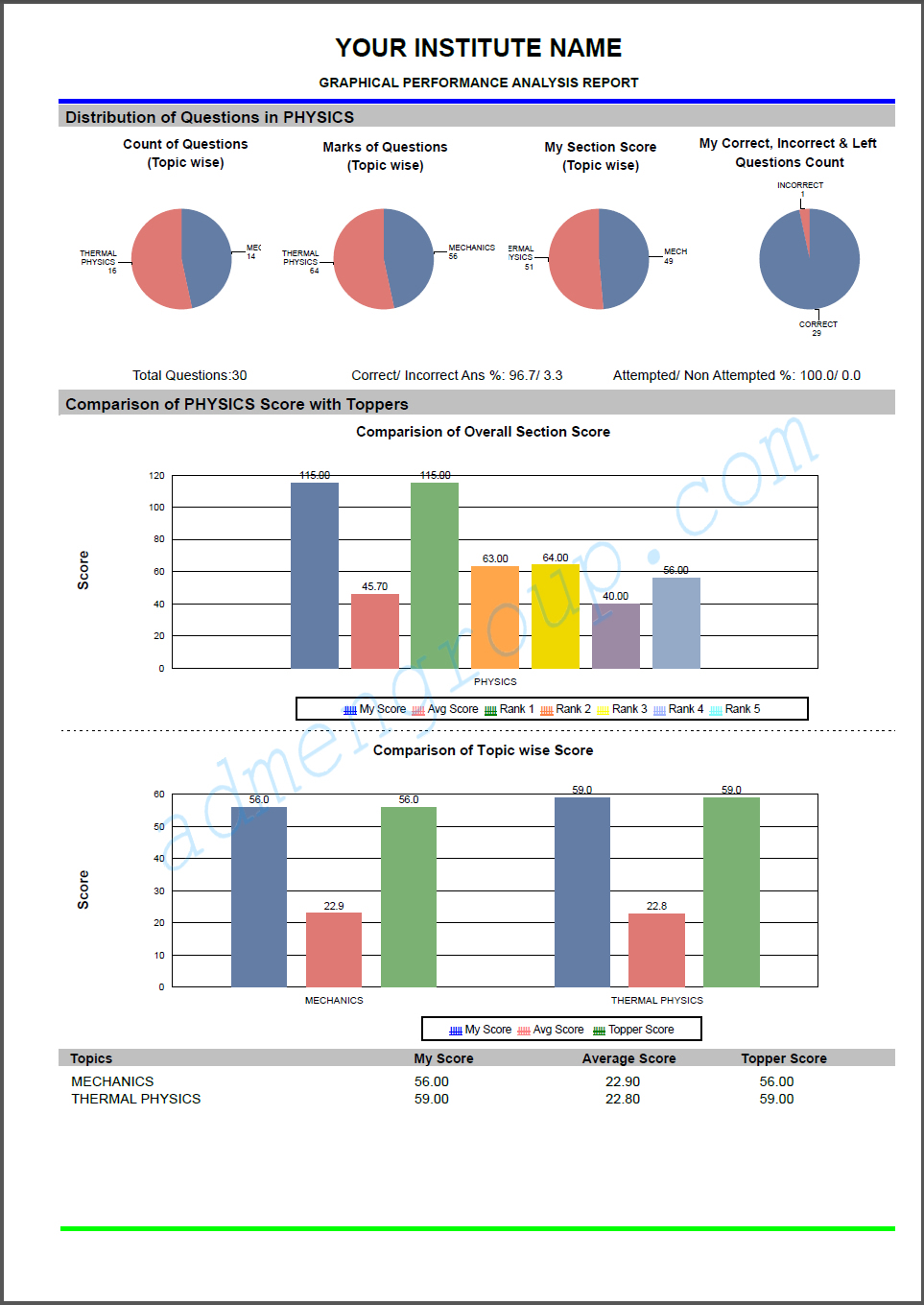 Graphical Performance Report